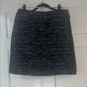 Elegant Blue and White Tweed Skirt